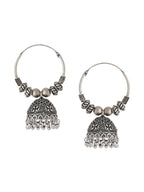 NVR Women Silver-Plated Contemporary Jhumkas Earrings - Distacart
