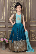 Kids Wedding Designer Rama Georgette Lehenga Choli - Aaradhna