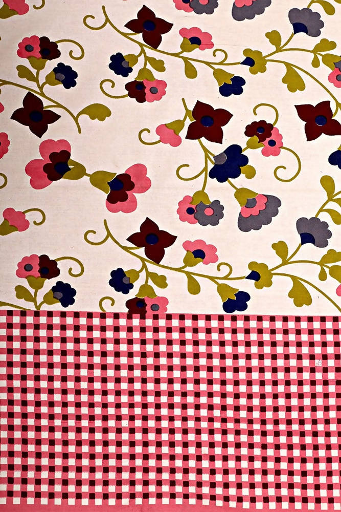 Vamika Printed Cotton Pink & Multicolor Bedsheet With Pillow Covers (LEOC_CHKM_P)