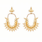 Nuyug 22k Gold Plated Royal Pearl Accent Kundan Earrings - Distacart