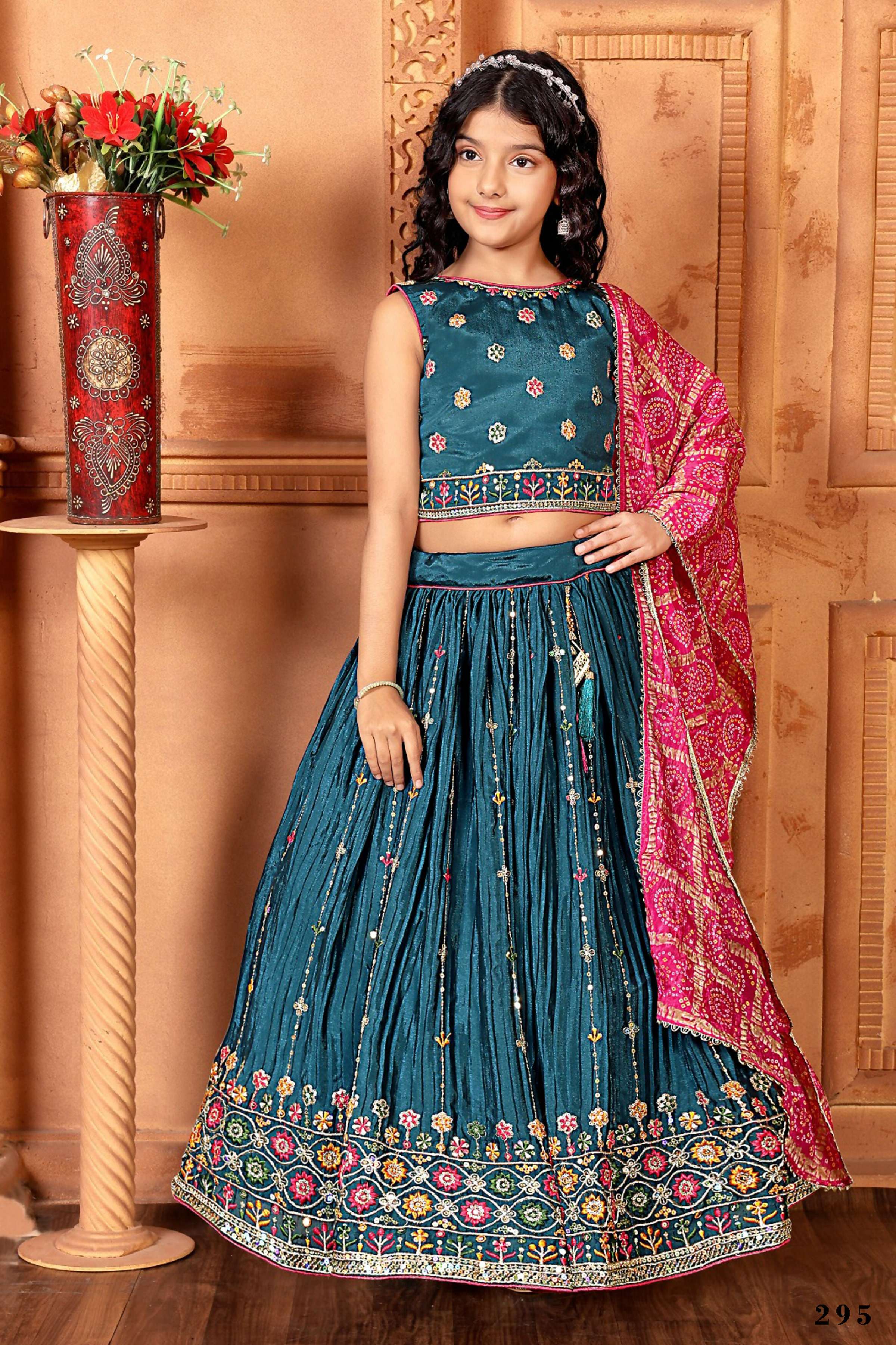 Kids Functional Designer Morepich Chinon Fab Lehenga choli - Aaradhna