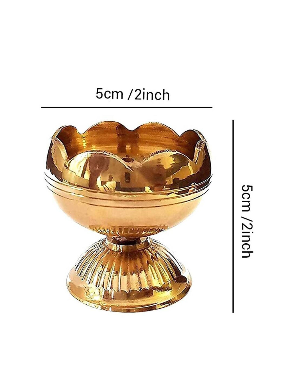 Tied Ribbons Gold Toned 5 Pieces Akhand Brass Diyas
