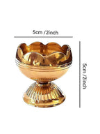Tied Ribbons Gold Toned 5 Pieces Akhand Brass Diyas
