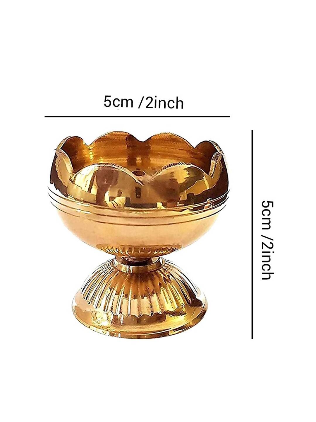 Tied Ribbons Gold Toned 5 Pieces Akhand Brass Diyas