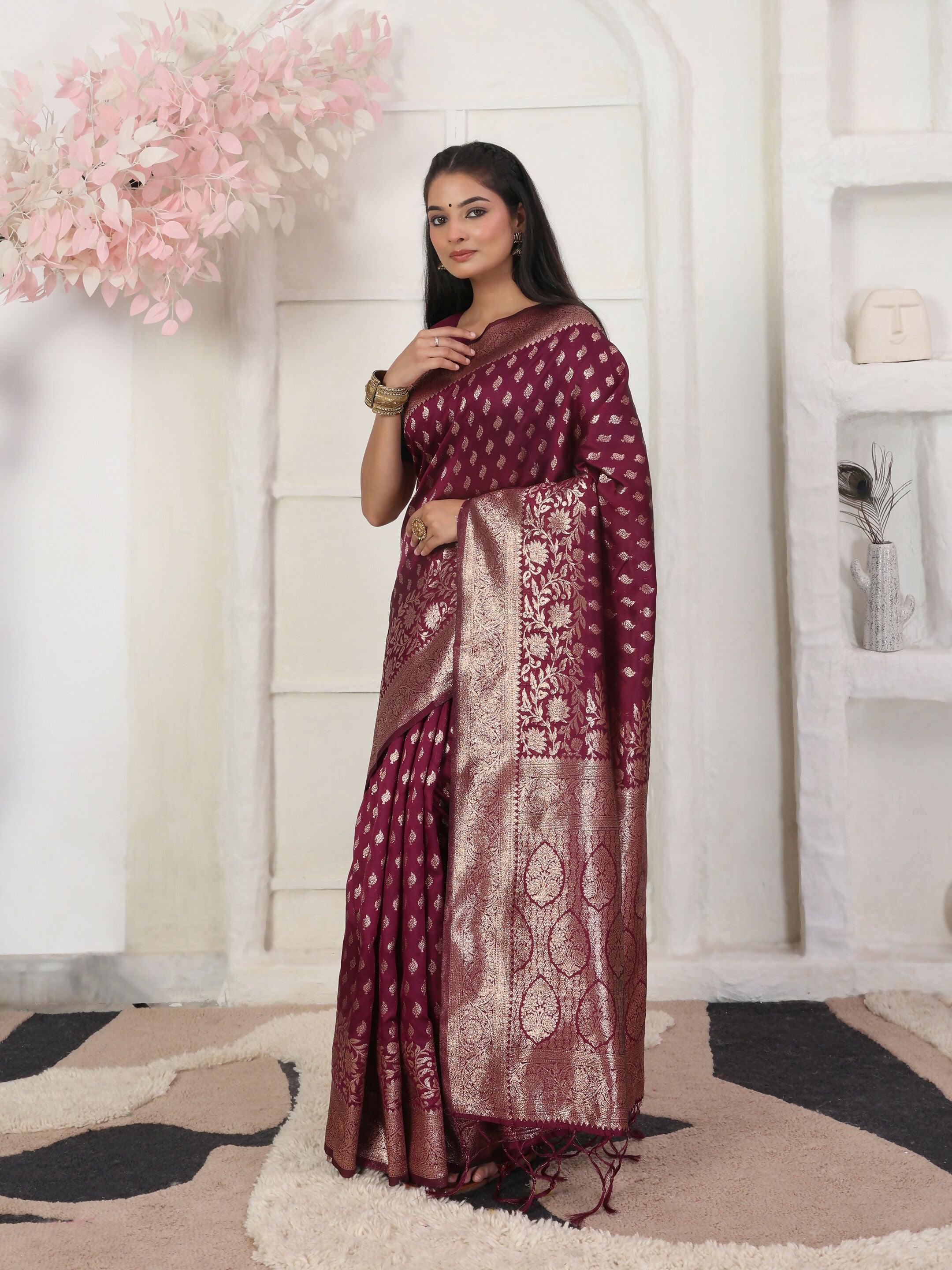 Shree Shyam Fashion Lichi Silk Green Saree - Distacart