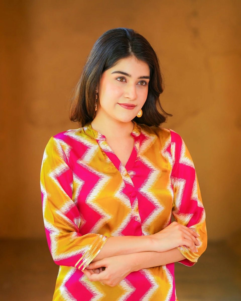 Aayaa Pure Muslin printed Kurti & Pant - Multi Color