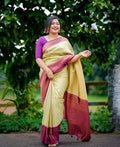 DEIANA'S Beautiful Designer Golden zari Soft Lichi Silk Saree - Pista
