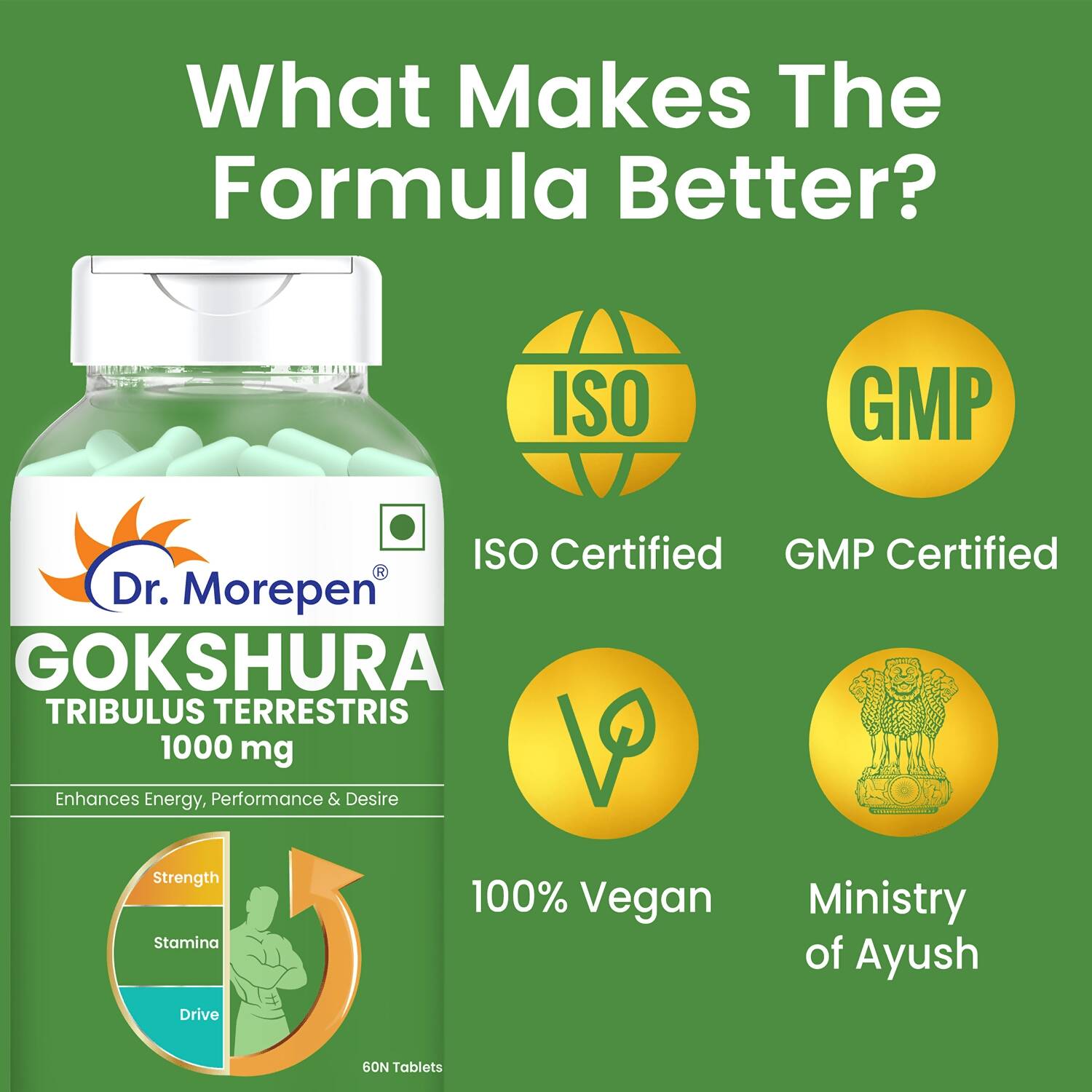 Dr. Morepen Gokshura and Testo Boost Tablets Combo for Men - Distacart