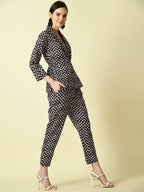 Myshka Women's Black Cotton Printed jacket