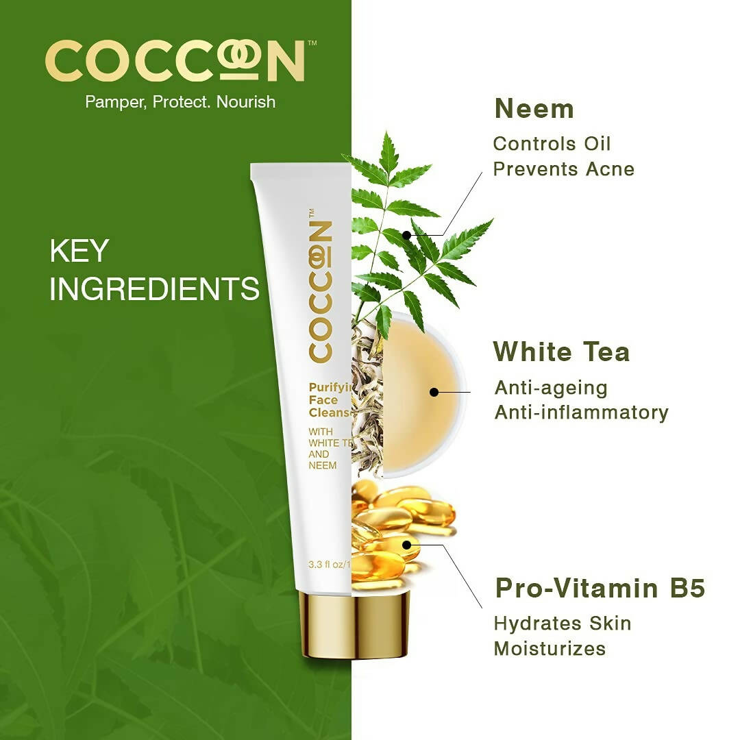 Coccoon Purifying Face Cleanser With White Tea & Neem