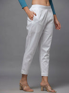 Juniper Women's White Solid Straight Slim Pant - Distacart