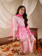 Joban Fashion Girl's Pink Color Sharara Set