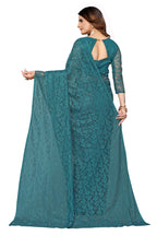 Vamika Rama Green Pearls Net Saree - Distacart
