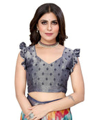 Vamika Grey Chiffon Brasso Bollywood Style Woven Saree (KARUNA GREY) - Distacart