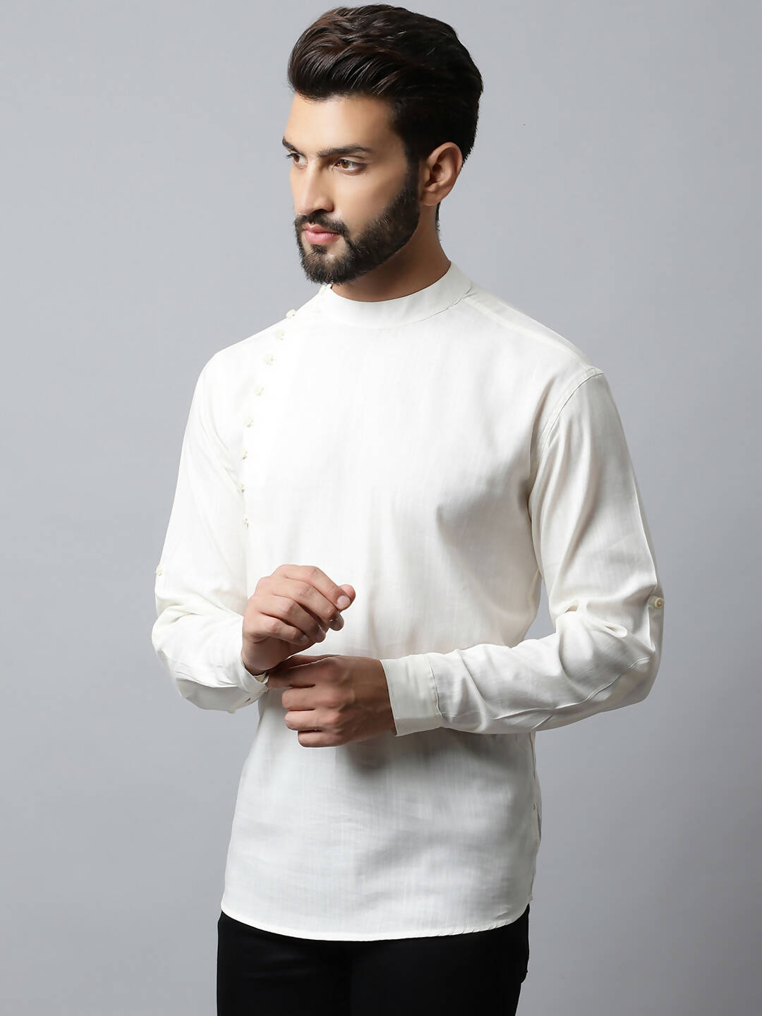 Even Apparels White Color Pure Cotton Men's Kurta With Side Placket (MMS135) - Distacart