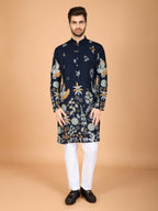 Vastranavya Exclusive Wedding Wear Viscose Rayon Thread Embroidered Work Kurta