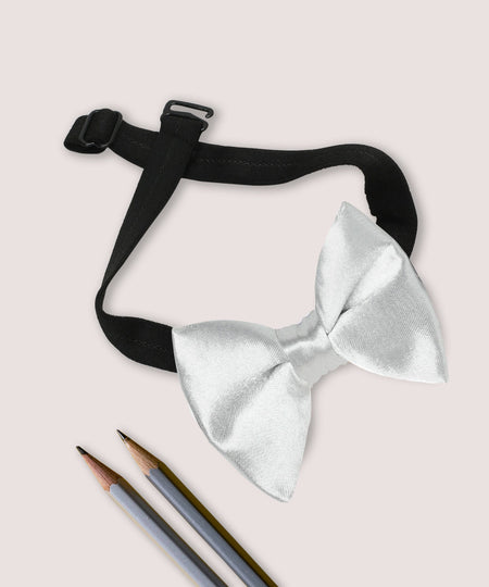 Manet Boys Solid Single Layer Bow - Silver