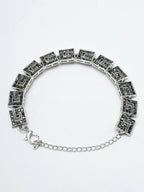 NVR Women American Diamond Rhodium-Plated Link Bracelet - Distacart