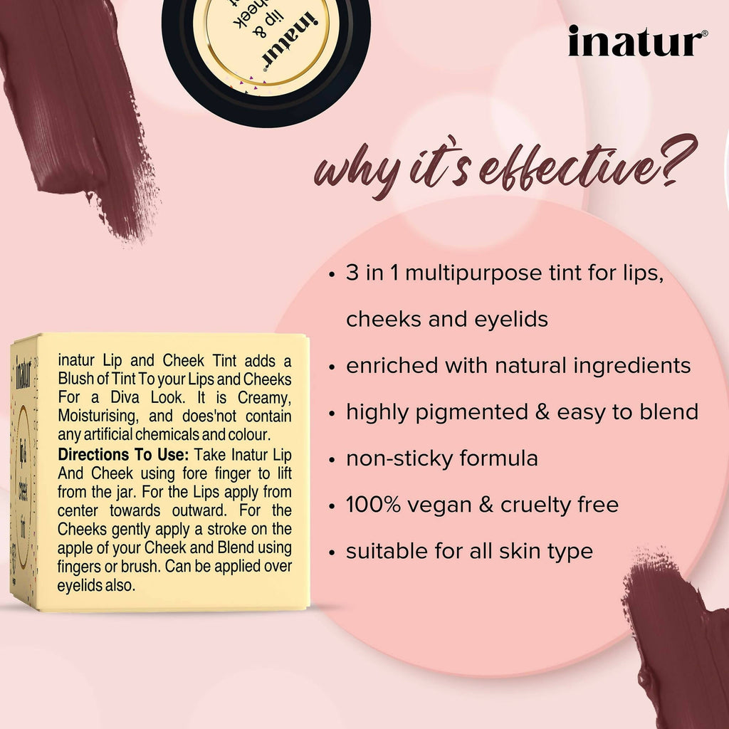 Inatur Lip and Cheek Tint Mocha - Distacart