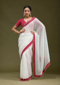 Joban Fashion White Tissue Gold Crush Party Wear Sarees - Distacart