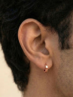 NVR Men's Rose Gold Plated Hoop Earrings - Distacart