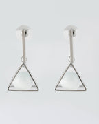VOJ Women Sliver Triangle with Pearl Stainless Steel Stud Earrings - Distacart