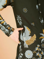 Vastranavya Exclusive Wedding Wear Viscose Rayon Thread Embroidered Work Kurta