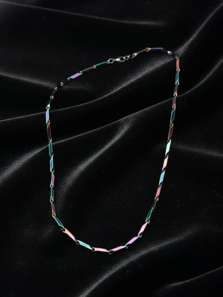 NVR Men's Handcrafted Multicolour Rhodium Plated Chain - Distacart