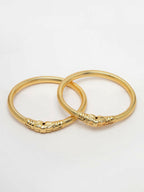 NVR Women's Set of 2 Gold-Plated Handcrafted Traditional Bangles - Distacart