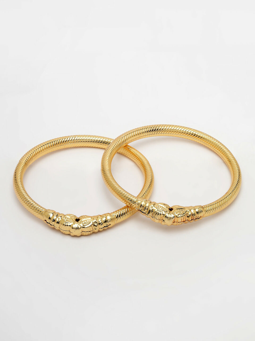 NVR Women's Set of 2 Gold-Plated Handcrafted Traditional Bangles - Distacart