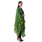 SWI Stylish Embroidered Phulkari Chiffon Green Dupatta