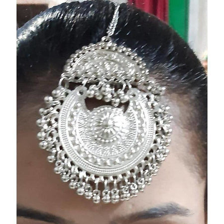 MS Fashion India Oxidized Silver Fashion Maang Tikka