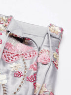 House of Panchhi Grey Organza Sequins and Zarkan embroidery Lehenga choli & Dupatta