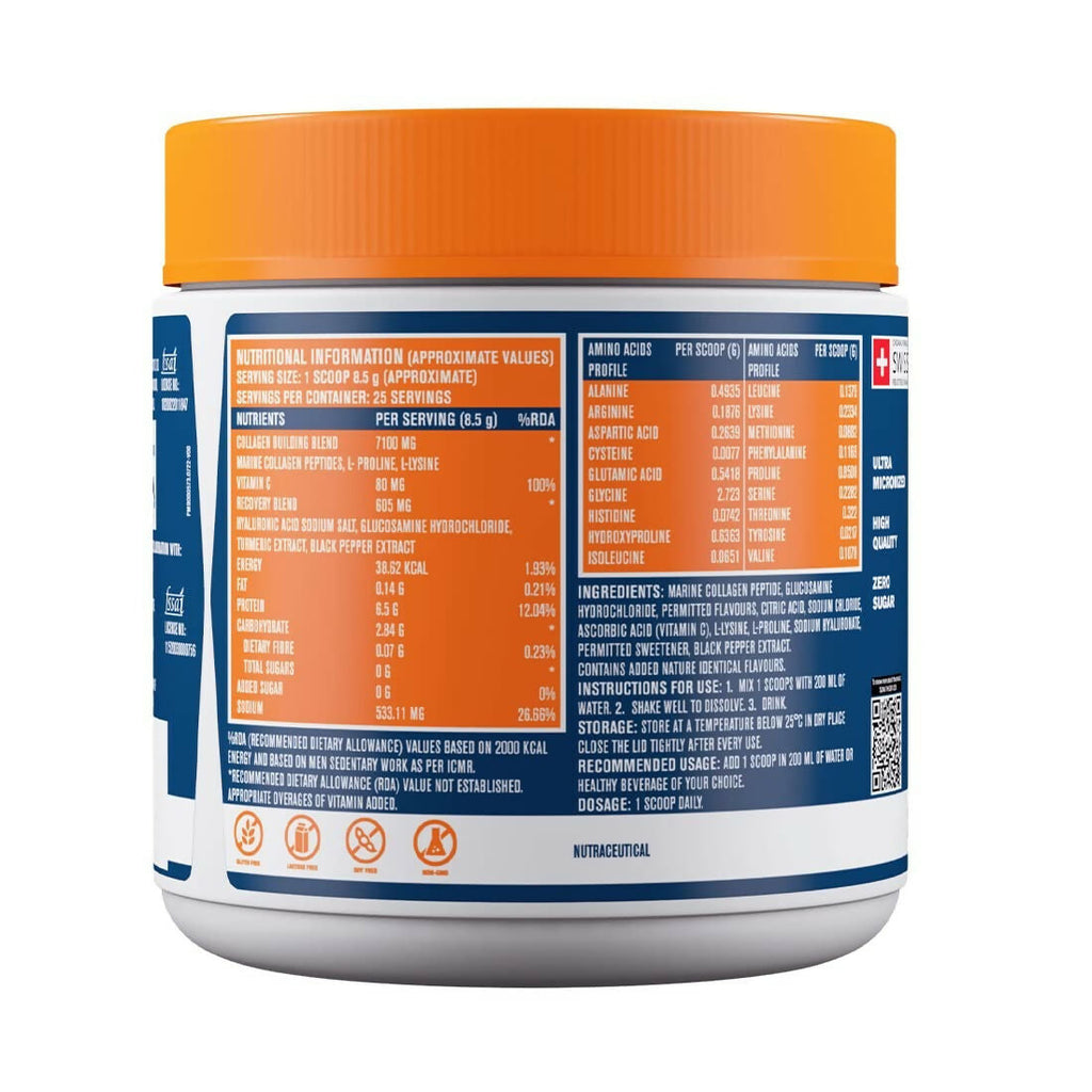 Fast&Up Sports Collagen Protein 7g Type 1 Marine Collagen Peptides - Distacart