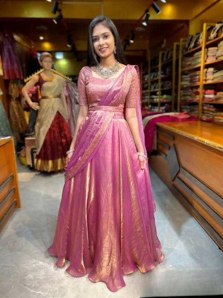 Teeya Creation Pink Color Fendy Satin Heavy Embroidery Work Wedding Wear Stitched Lehenga Choli