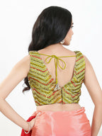 Joban Fashion Liril Silk Padded Blouse With V Neck Sleeveless - Distacart