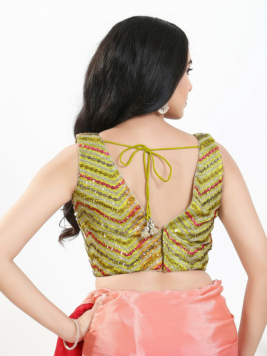 Joban Fashion Liril Silk Padded Blouse With V Neck Sleeveless - Distacart