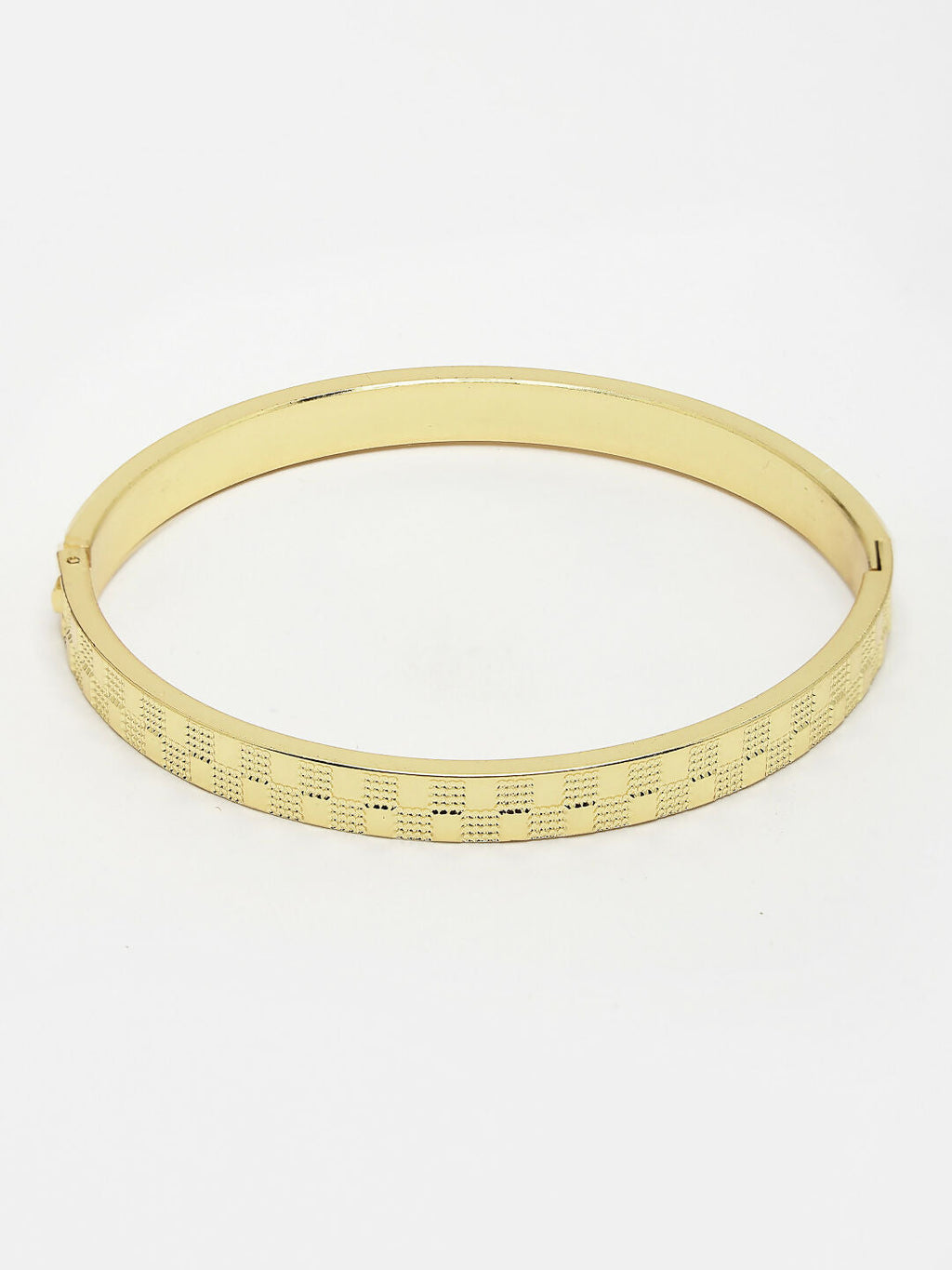 NVR Men's Gold-Plated Stainless Steel Kada Bracelet - Distacart