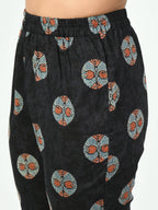 Myshka Women's Black Printed Kurta With Trouser