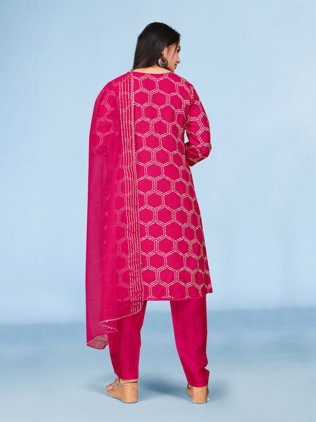 Joban Fashion Rani Cotton Premium Pure Viscose Print Dola With Handwork Kurta set