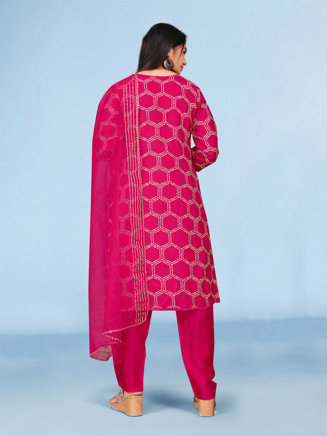 Joban Fashion Rani Cotton Premium Pure Viscose Print Dola With Handwork Kurta set