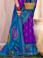 Shree Shyam Fashion Purple Pochampally Silk Saree - Distacart