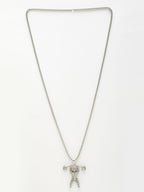 NVR Men's Silver-Plated Stainless Steel Hanuman Pendant with Chain