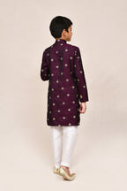 Joban Fashion Satin Silk Magenta Kurta With Straight Fit Pant