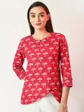Myshka Women's Pink Printed Top