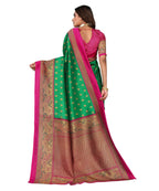 Vamika Green Printed Art Silk Saree