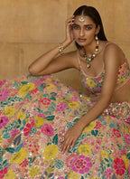 Jyoti Fashion Multicolor Thread & 5mm Sequence Embroidery Georgette Lehenga Choli with Dupatta