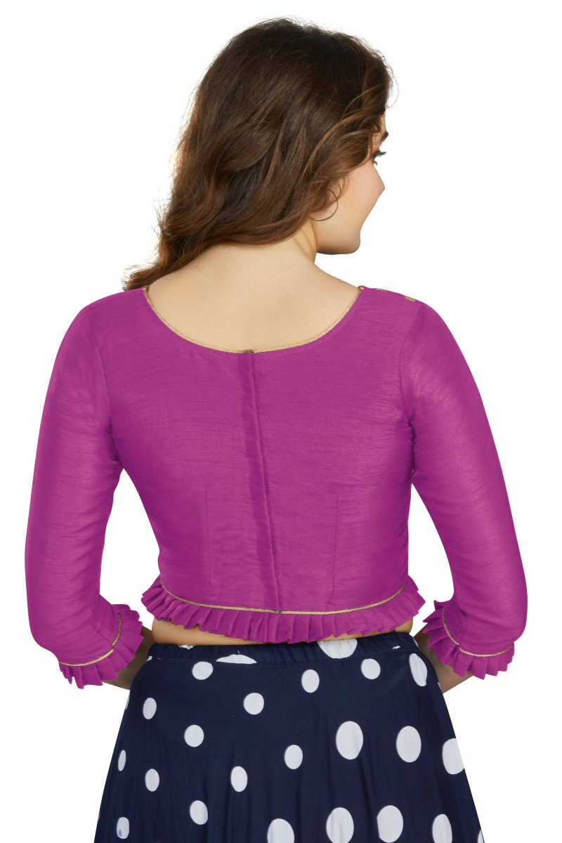 Aastha Fashion Women's Purple Art Silk Designer Party Wear Readymade Blouse