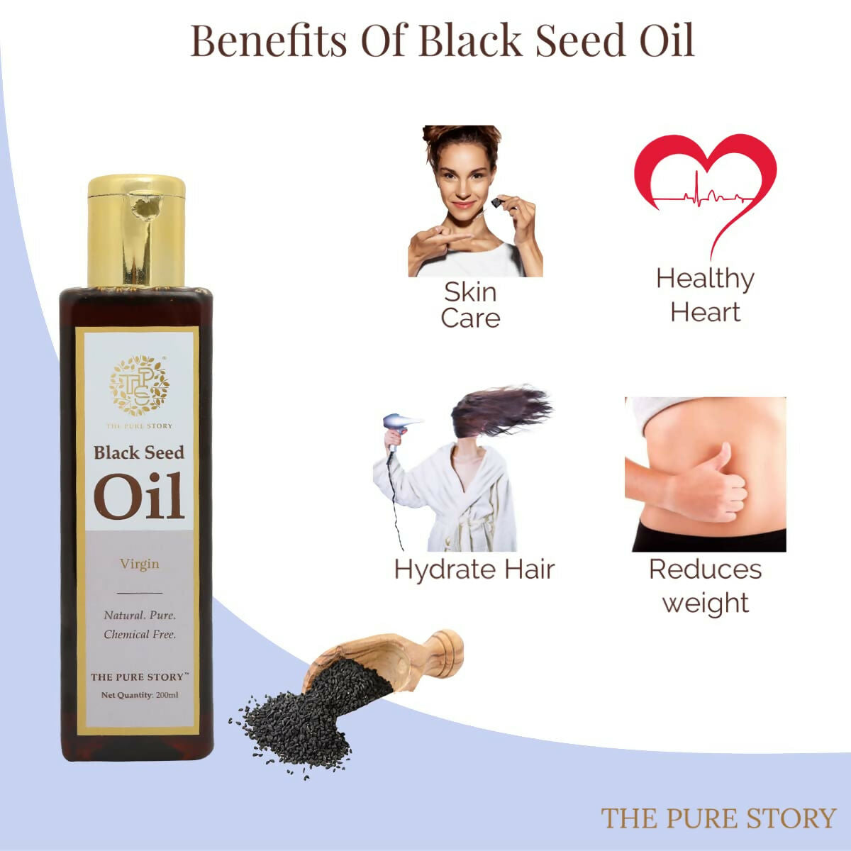 The Pure Story Black Seed Hair Oil - Pure And Natural - Distacart