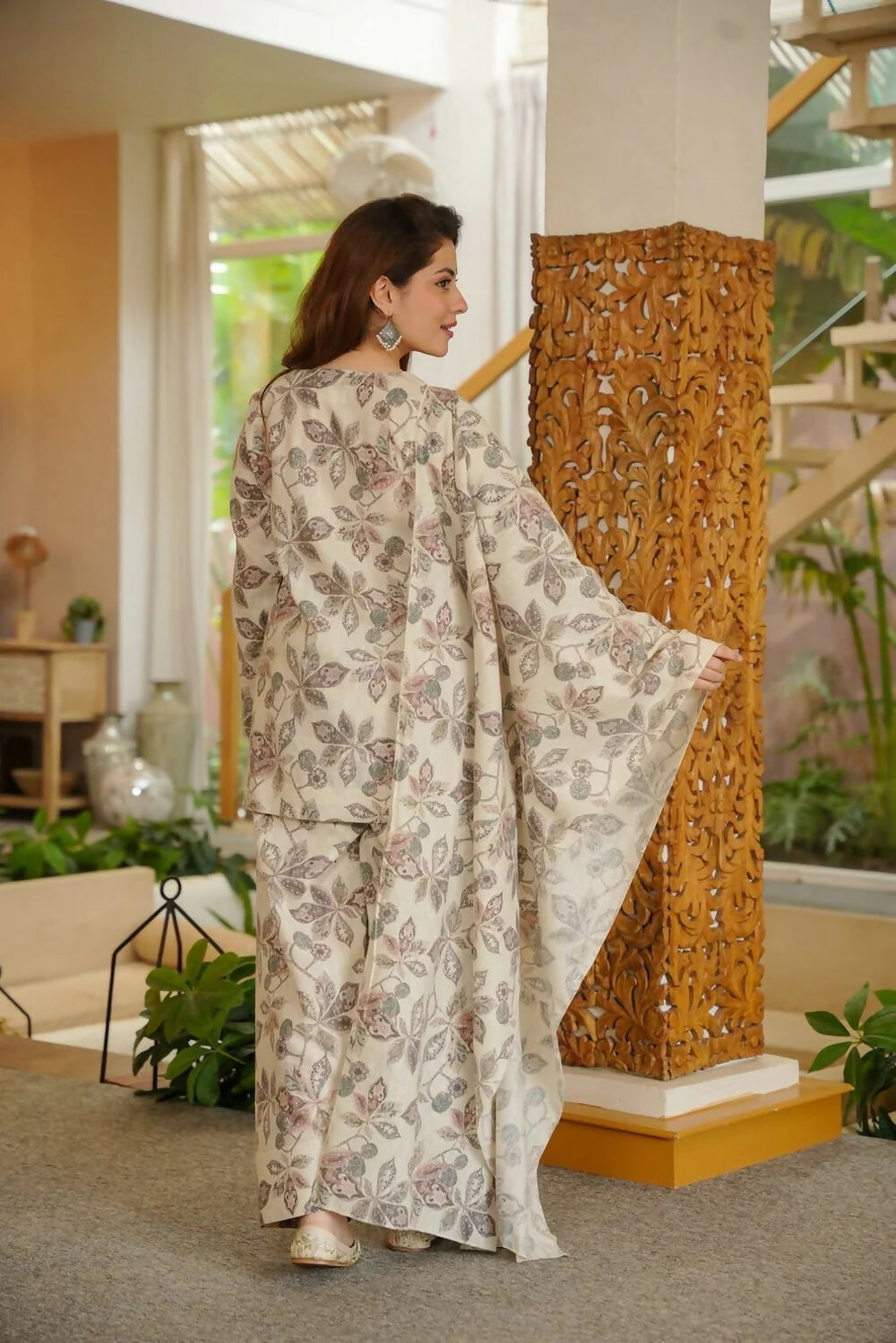 Aayaa Designer Printed Full Flared Suit - Distacart